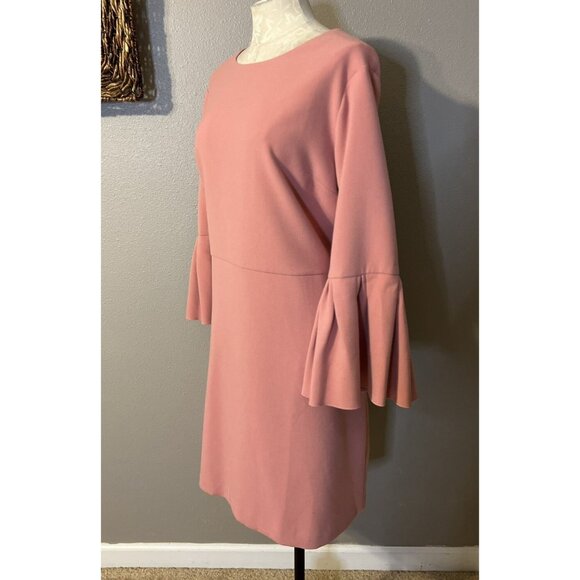 Ann Taylor Dress 18 Pink Washable Stretch Career Church 3/4 Long Sleeve NWT NEW - Picture 7 of 12